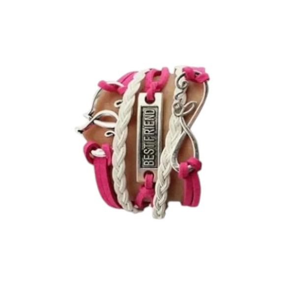 Love Best Friend Hearts Multi-layered Faux Leather Bracelet - Picture 3 of 3